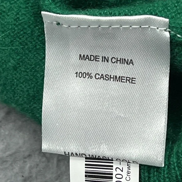 Quince Sweater Women's Large Green Mongolian 100% Cashmere Crewneck Pullover Top - Picture 6 of 11